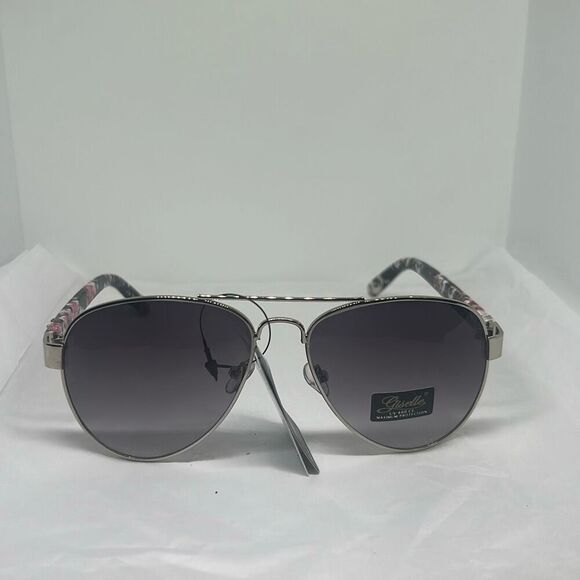 Giselle Contemporary Collection Aviator Sunglasses – UV400 Protection, Floral Ar - Picture 3 of 3